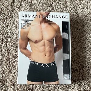 Armani Exchange Men's Black and White Boxer Briefs 3-Pack size large.